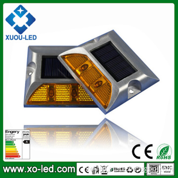 IP68 Aluminum Solar Powered 6LEDs Road Stud Driveway Pathway Stair Deck Dock Lights White Yellow Red Blue Green Light Colors Outdoor Solar Street Light